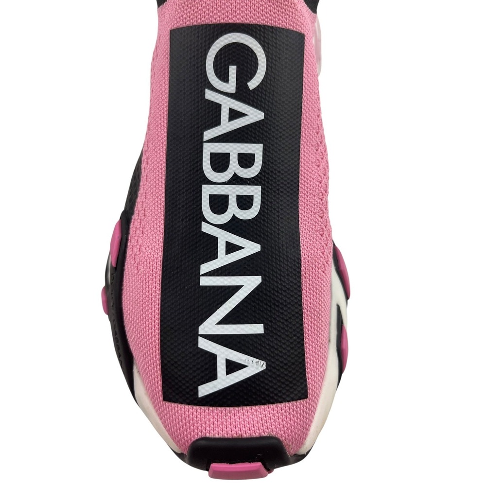 Dolce & Gabbana Sorrento Logo Sneakers Pink Slip On Womens 39.5 Authentic - Picture 9 of 12